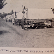 Sleeping-quarters for the first arrivals, 1913
